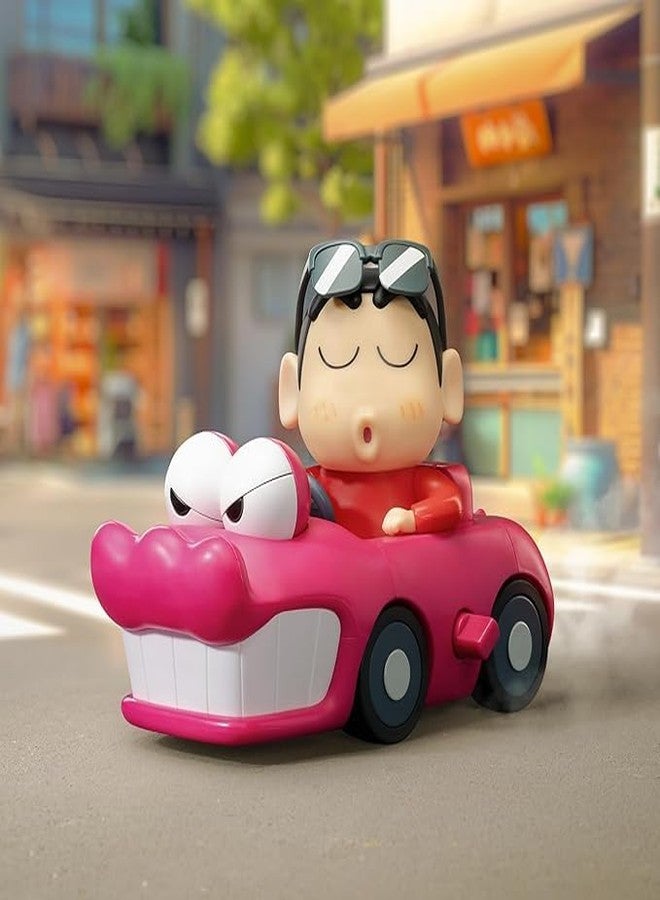 ACROWN ألعاب حيوانات لطيفة للأطفال من أكراون، لعبة دودة حسية ملونة تعمل بالزنبرك، مجسمات حشرات للأولاد والبنات متعددة الألوان (سيارة تمساح شين تشان) - Image 3